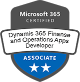 Microsoft Certified: Dynamics 365: Finance and Operations Apps Developer Associate